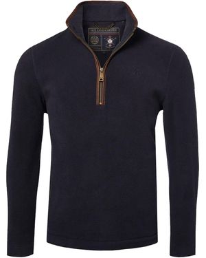 Holland Cooper Country Fleece Half Zip Ink Cotton - Blue