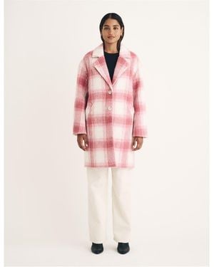 Nobody's Child Nobodys Plaid Teddy Bear Coat - Pink