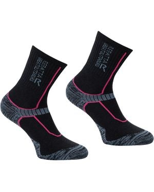 Regatta Ladies Merino Wool Hiking Crew Socks (Seal/Storm) - Blue