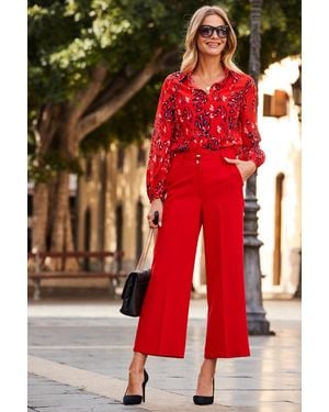 Sosandar Culotte Trousers With Pockets - Red