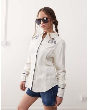 Wrangler Piped Western Shirt - Natural