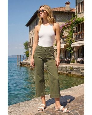 Roman Wide Leg Stretch Culottes - Green