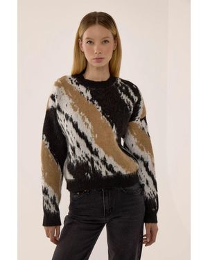 Hiccup Abstract Pattern Jumper - Black
