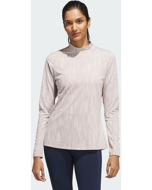 adidas Originals Ultimate365 Jacquard Long Sleeve Mock Neck Top - Natural