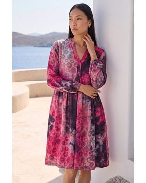 Roman Animal Print Shirt Dress - Pink