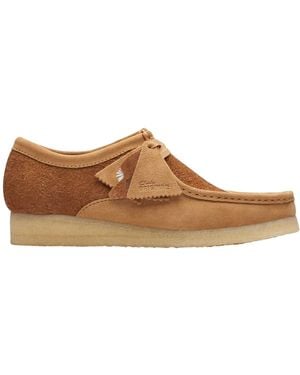 Clarks Wallabee Suede Boat Shoes - Brown