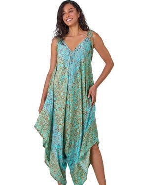 D.u.s.k Paisley Floral Pocket Slouchy Jumpsuit - Green