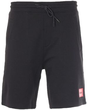 HUGO Logo Patch Sustainable Sweat Shorts - Blue