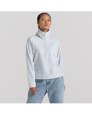 Craghoppers Melina Striped Half Zip Fleece Autumn Mist Stripe - Blue