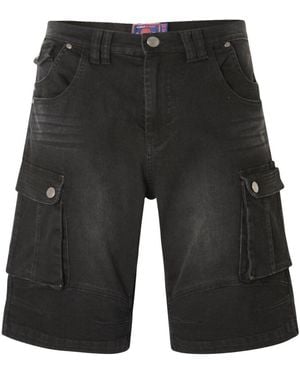 KAM Jeanswear Kam Big & Tall Denim Cargo Shorts - Black