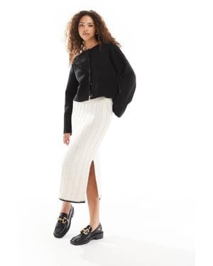 ONLY Contrast Trim Knitted Midi Skirt - Black