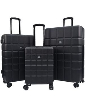 Infinity Leather Hard Shell Classic 8 Wheel Cabin Luggage Case Travel Suitcases Abs - Black