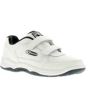 Gola Belmont Touch Fastening Wide Fit Leather Trainers - White