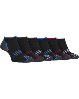 Storm Bloc 6 Pairs Breathable Cushioned Sole Running Low Cut Trainer Socks - Black