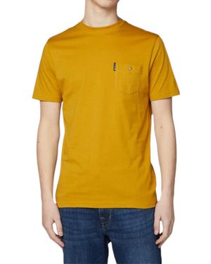 Ben Sherman T Shirt Plain Crew Neck Short Sleeve Casual Summer Cotton Tee - Yellow