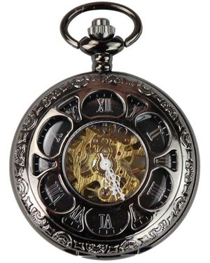 TruClothing Pocket Watch Mechanical Peaky Blinders Hunter Automatic - Black