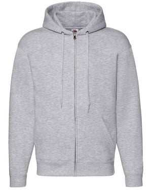 Fruit Of The Loom Adult Premium Full Zip Hoodie (Heather) - Grey