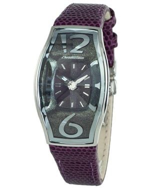 Chronotech Purple Leather Watch - Multicolour