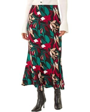 D.u.s.k Floral Fluted Midi Skirt - White