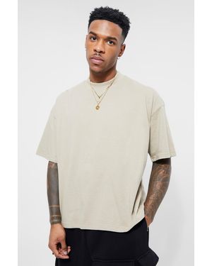 BoohooMAN Basic Oversized Boxy Extended Neck T-Shirt - White