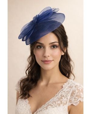 SVNX Pearl Bow Bloom Fascinator - Blue
