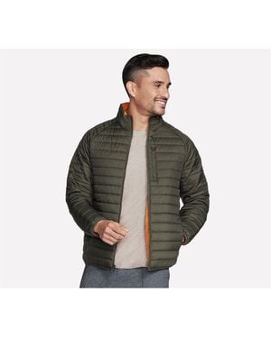 Skechers Goshield Altitude Solid Patterned Ribbed Cuff Softshell Jacket - Brown