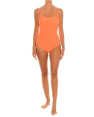 Teleno Round Neckline Swimsuit Eb0216B - Orange