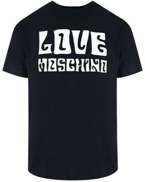 Moschino Love Groovy Logo T-Shirt Cotton - Black