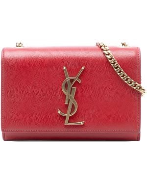 Saint Laurent Pre-Owned Small Leather Monogram Kate Crossbody - Red
