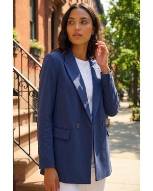 Roman Premium Stretch Ponte Blazer - Blue