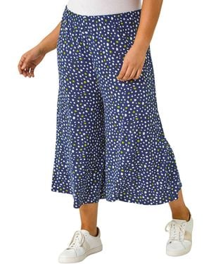 Roman Curve Abstract Spot Culotte - Blue