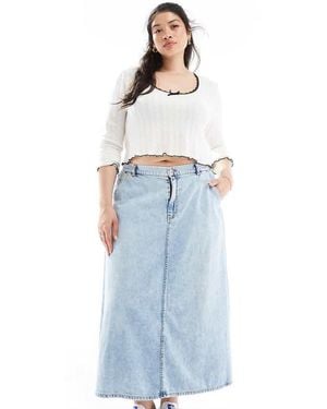 ONLY Denim Midi Skirt - Blue