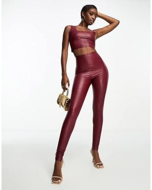 Commando Co-Ord Faux Leather Leggings - Red