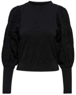 ONLY S Puff Sleeve Sweater Zwart