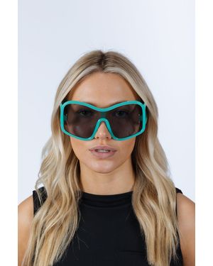 SVNX Square Oversized Mask Sunglasses - Blue