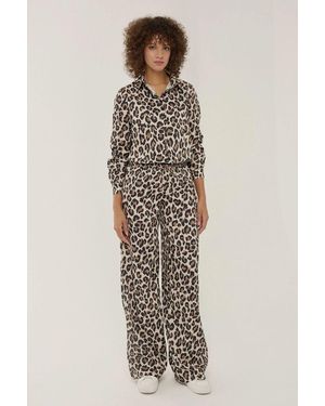 Hiccup Leopard Print Straight Leg Trousers - Brown