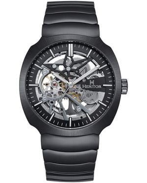 Heritor Magnus Stainless Steel-Band Watch - Black