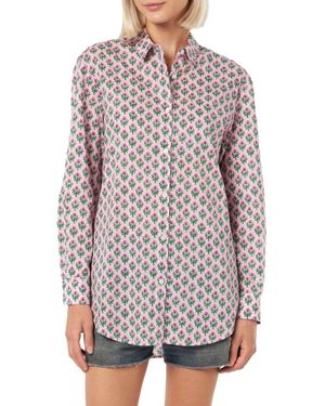 Mc2 Saint Barth Bloemenprint Langsleeve Shirt - Paars