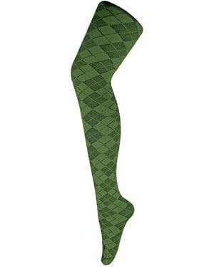 Sock Snob 1 Pack Ladies Coloured 80 Denier Opaque Patterned Soft Tights - Green