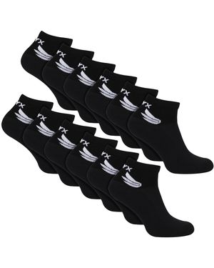 Talyx 12 Pack Bamboo Ankle Socks - Black