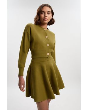 Karen Millen Compact Yarn Full Knitted Skirt - Green