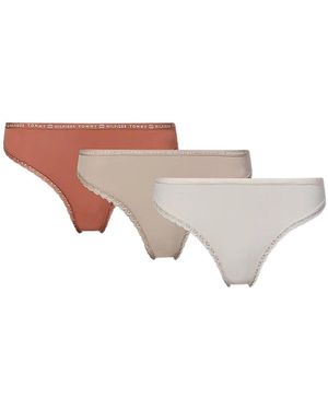 Tommy Hilfiger Uw0Uw02824 Lace Thong 3 Pack - White