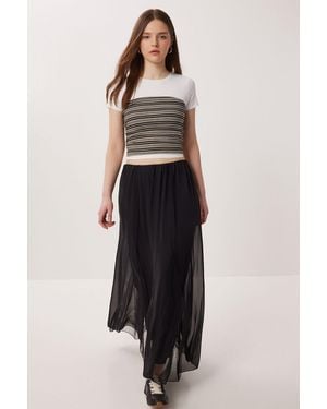 Happiness İstanbul High Waist Maxi Skirt - Black