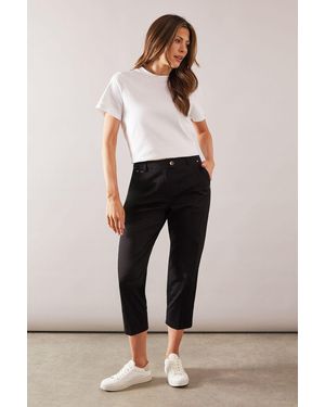 Wallis Stretch Crop Trousers - Black