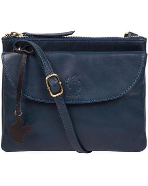 Conkca 'Tillie' Snorkel Leather Cross Body Bag - Blue