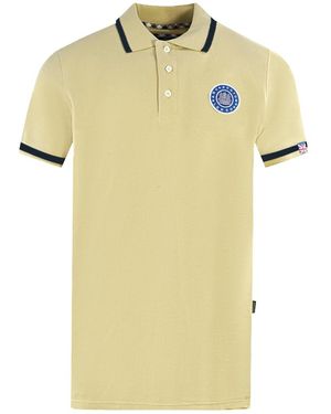Aquascutum London Embroidered Badge Polo Shirt - Yellow