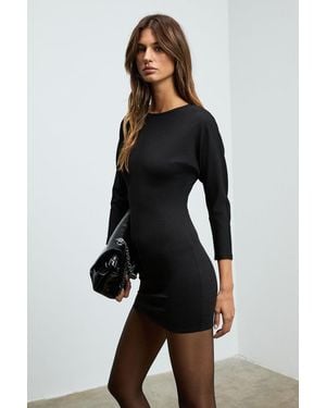Grimelange Crew Neck Bodycon Mini Dress - Black