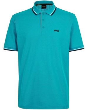 BOSS Paddy Short-Sleeved Polo Shirt Cotton - Blue