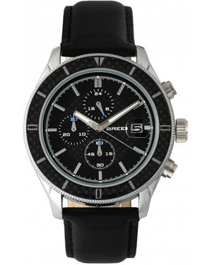 Breed Maverick Chronograph Leather-Band Watch W/Date - Black
