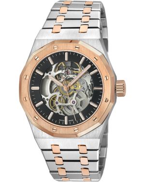 Gevril 49421B Gotham Swiss Made Automatic, Po24 Skeleton Watch - Grey